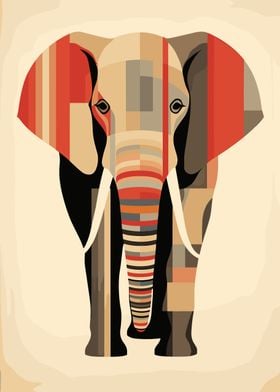 Geometric Elephant Art