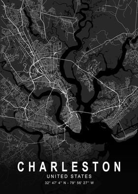 Charleston Dark City Map