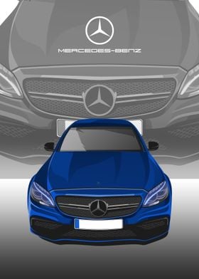 Blue Mercedes-Benz