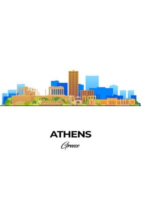 Athens Skyline Illustration