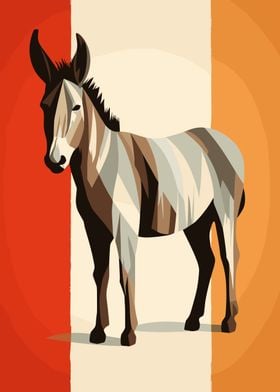 Geometric Donkey Illustration