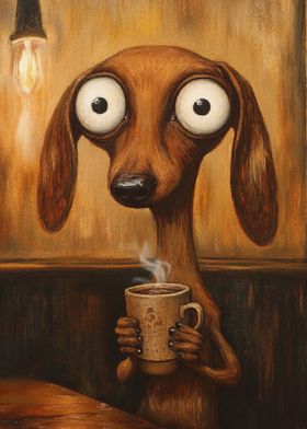 Dog with Coffee