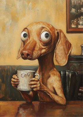 Dog with Coffee