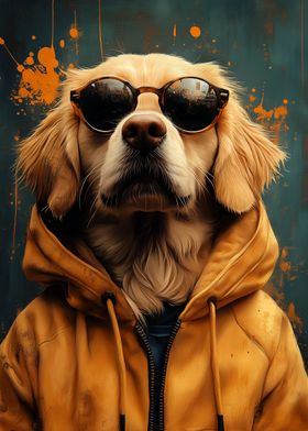 Golden Retriever in Sunglasses