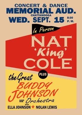 Nat 'King' Cole Concert Poster