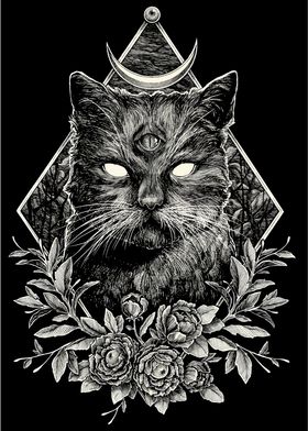 Mystic Cat with Third Eye