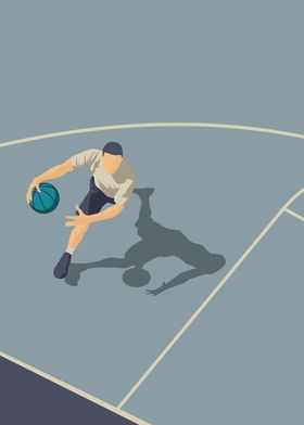 Basketball Player Dribbling