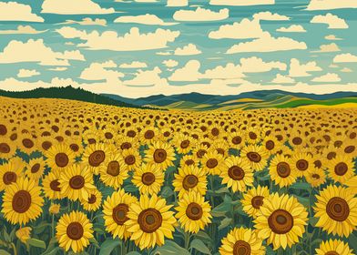 Sunflower Field Landscape