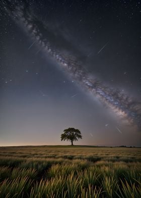 Starry Night Over Fields