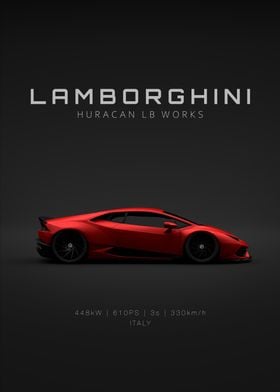 Red Lamborghini Huracan LB Works - Specs