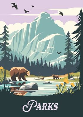 Parks Board Game-Inspired Illustration Poster