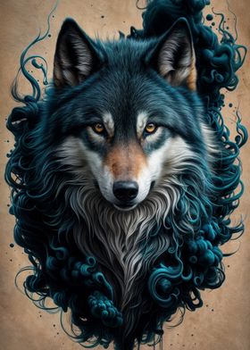 Wolf in Blue Smoke