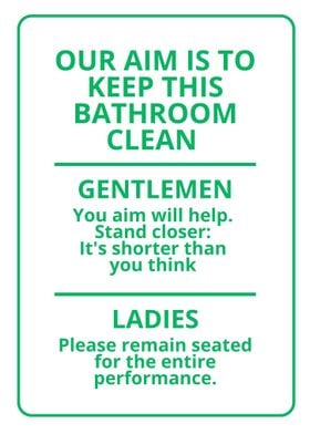 Bathroom Humor Sign