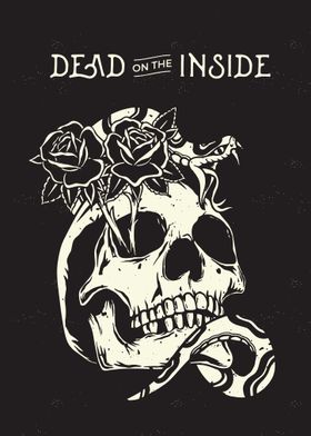 Dead on the Inside Skull Art