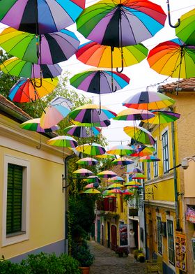 Colorful Umbrellas at Szentendre, Humgary