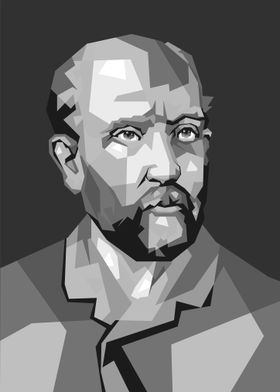 Man with Beard in Geometric Style