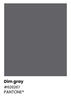 Pantone Dim Gray Color Chart