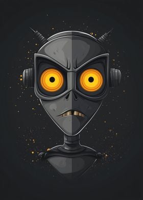 Robot with Glowing Eyes