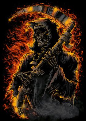 Grim Reaper in Flames