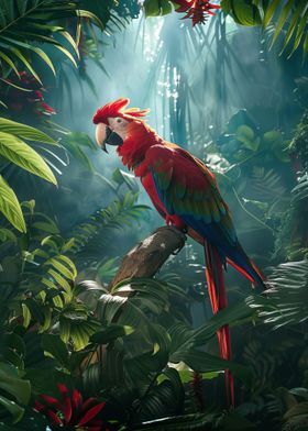 Scarlet Macaw in Jungle