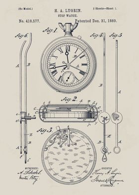 Stop Watch Patent Illustration