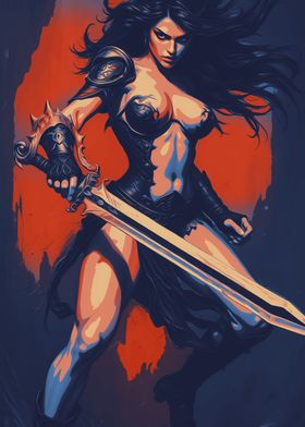 Warrior Woman with Sword