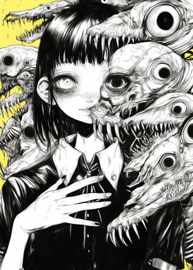 Girl Surrounded by Monsters