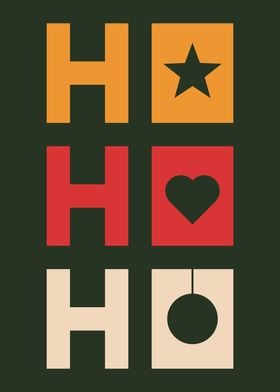 Geometric ho ho ho lettering