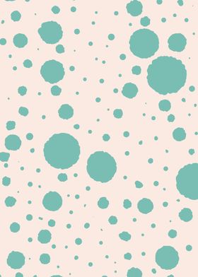 Atomic Age Midcentury Modern Teal Polka Dot Pattern