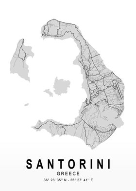 Santorini Light Island Map