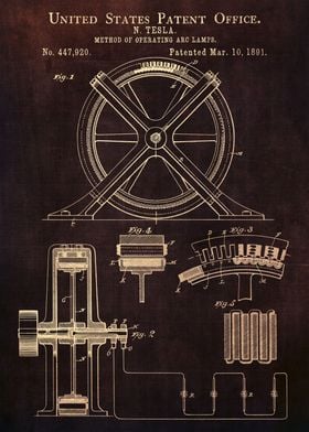 NIKOLA TESLA US PATENT 447920 METHOD OF OPERATING ARCLAMPS