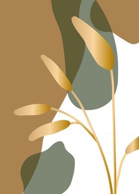 Golden Branch Abstract Art