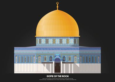 Dome of the Rock Architecture Illustration