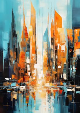 Abstract Cityscape Painting