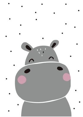 Cute Hippo Illustration