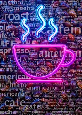 Neon Coffee Cup