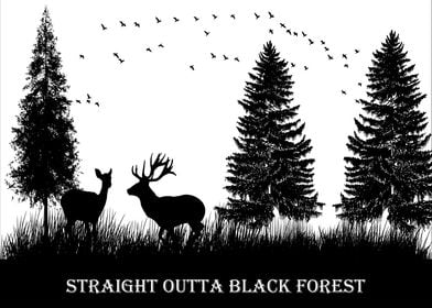 Black Forest Deer Silhouette