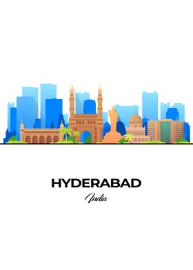 Hyderabad Skyline Illustration