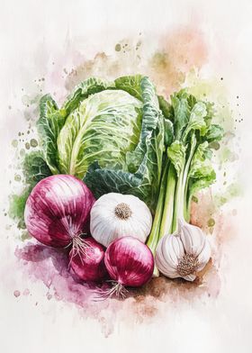 Watercolor Vegetables