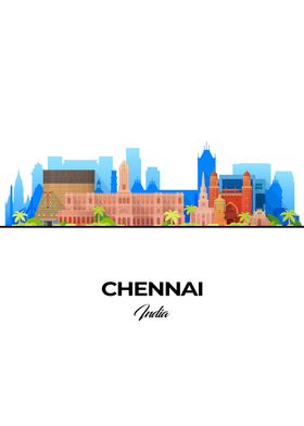 Chennai Skyline Illustration