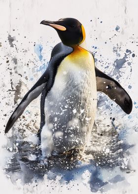 Emperor Penguin Watercolor