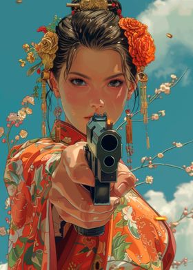 Geisha with Gun