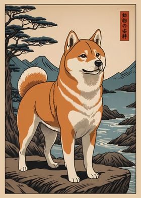 Shiba Inu Japanese Art