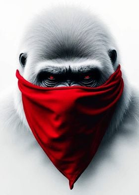 Gorilla with Red Bandana