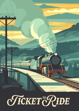 Ticket to Ride  Board Game Inspired Illustration Poster