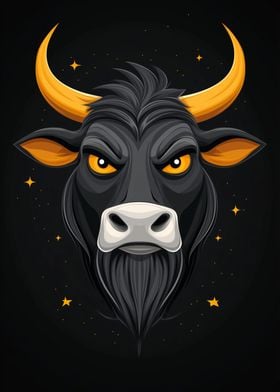 Black Bull with Golden Horns