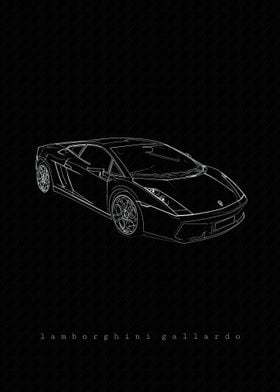 Lamborghini Gallardo Line Art