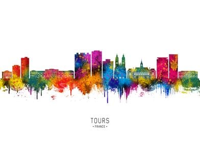 Tours Skyline Watercolor