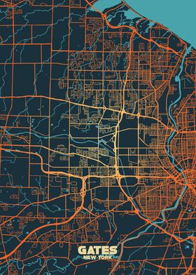 Gates, New York City Map