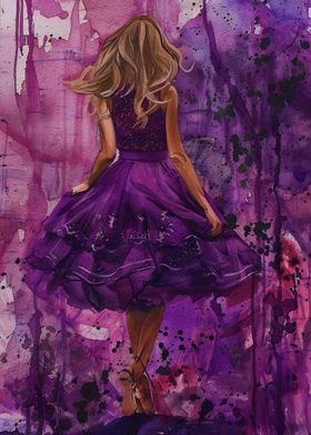 Purple Watercolor Dress